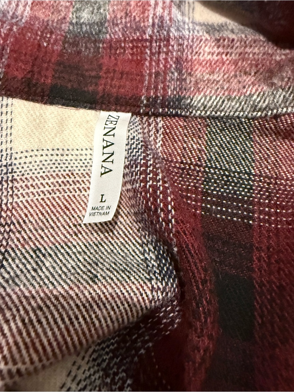Zenana Plaid Shacket Jacket – Size Large - Picture 6 of 7